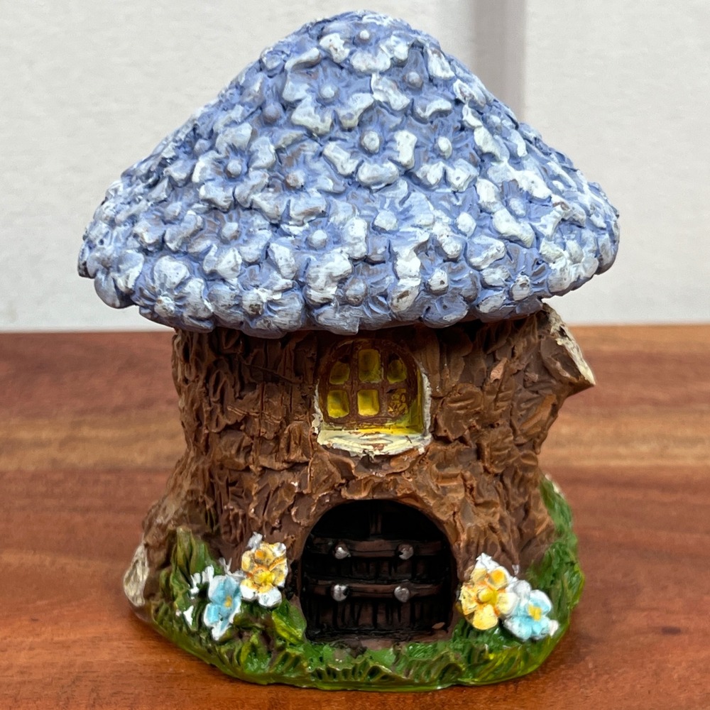 Greenbrier Fairy Garden Forest Figurine Blue Mushroom Tree House 362217 2308